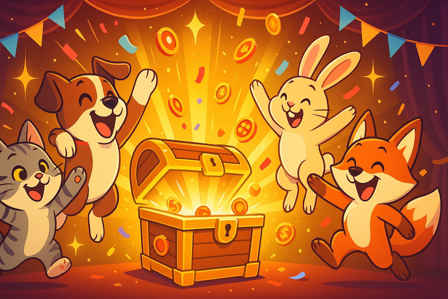 Tampilan animasi permainan slot digital dan olahraga virtual yang menarik dan seru di platform